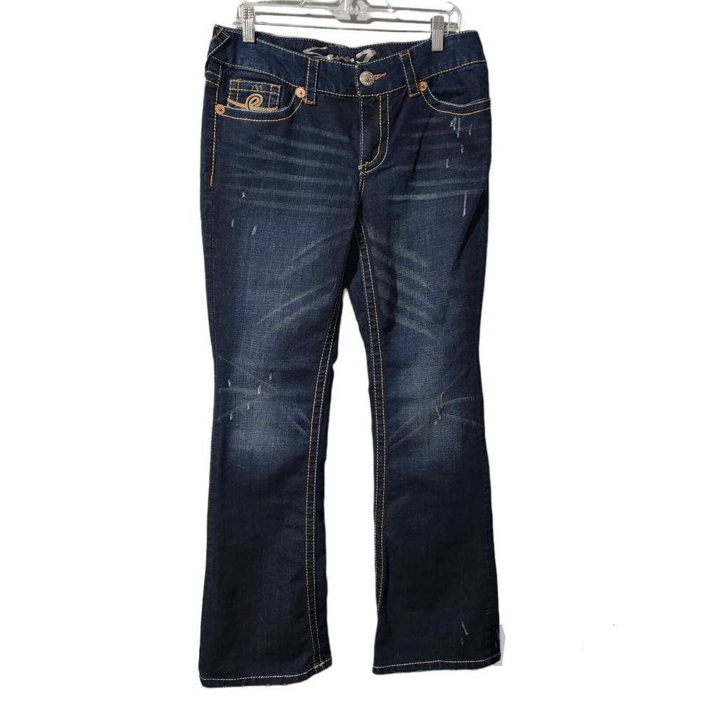 Seven7 Jeans Slim Boot Cut Mid-Rise Jeans Women's Size 10 Embroidered Po…
